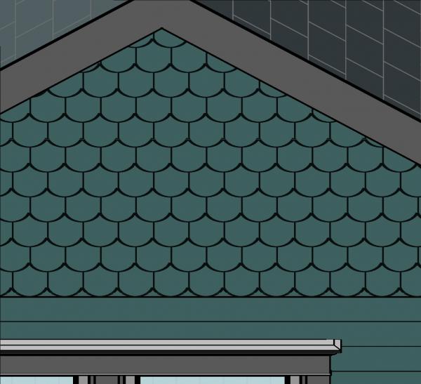 Fishscale shingle pattern