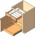 Base Cabinet, 1 door, 1 drawer, 1 drawer accessory kit, 1 tray