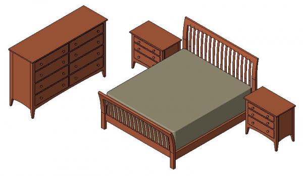 Craftsman Bedroom Set (Queen Bed, Night Stands, Dresser)