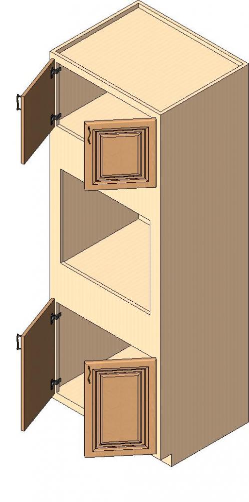 Single Oven Base Cabinet, 84" high, 4 butt doors