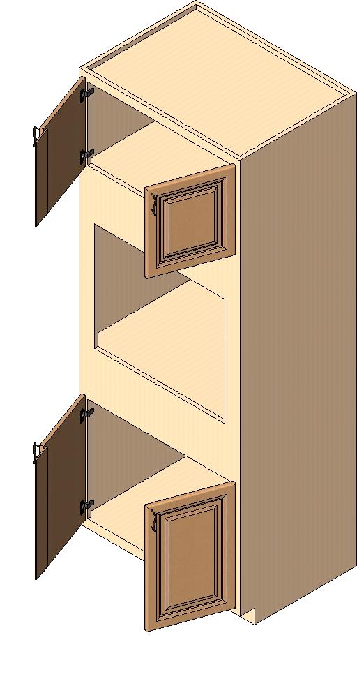 Single Oven Base Cabinet, 84" high, 4 doors with battens