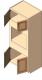 Single Oven Base Cabinet, 84" high, 4 doors with battens