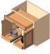 Base Cabinet, 2 doors, 1 drawer, 1 shelf, 2 deep roll out trays