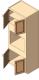 Single Oven Base Cabinet, 90" high, 4 butt doors, 1 shelf