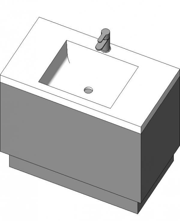 square basin in vanity w optional plinth