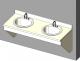 COUNTER TOP w TWO OVAL SINK