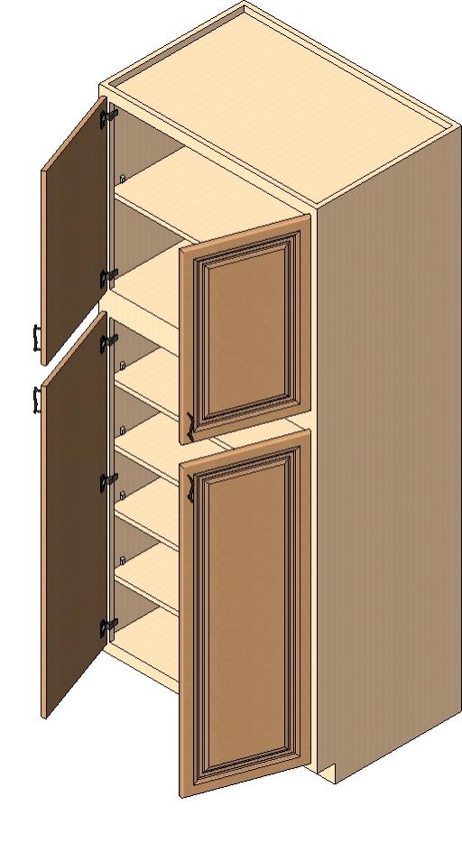 Utility Cabinet, 84" high, 4 butt doors, adjustable shelves