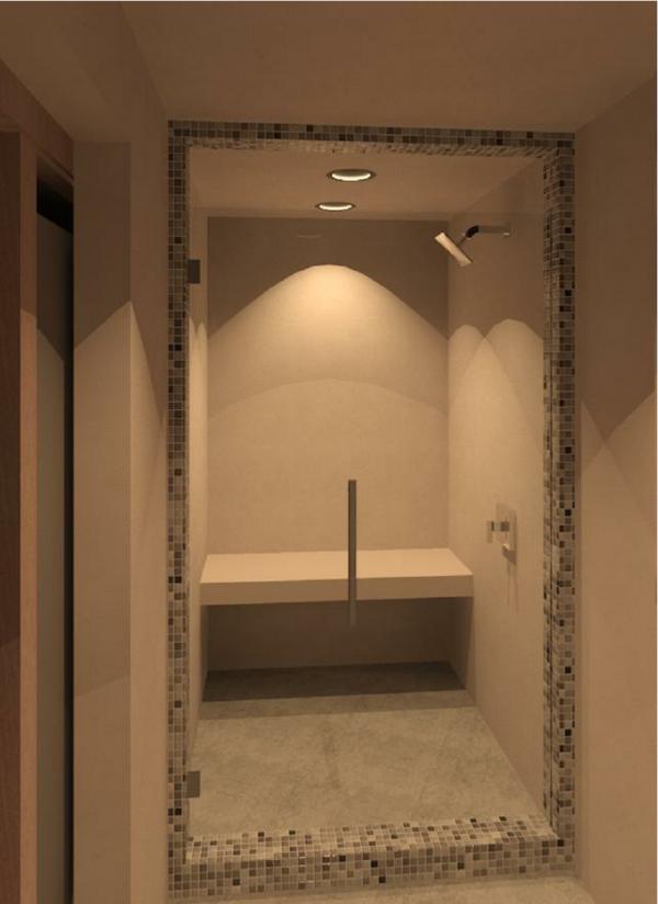 Shower Curb w/Glass Partition