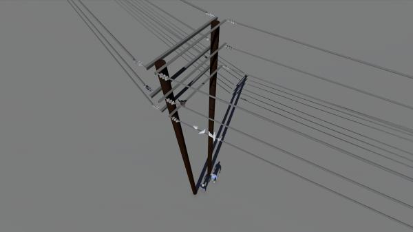 Parametric Electrical Double Timber Pole