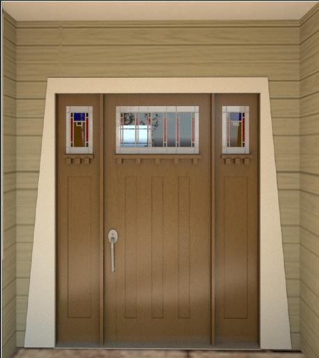 Craftsman Front Door W/ Sidelites