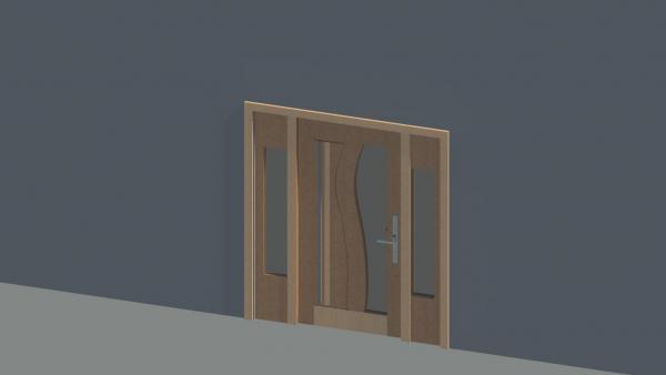 Contemporary door with side lights
