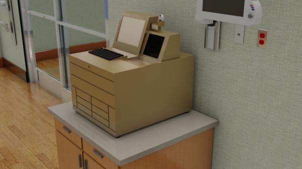 PYXIS 2-DRAWER MEDSTATION WITH MINI-DRAWERS AND BARCODE SCANNER