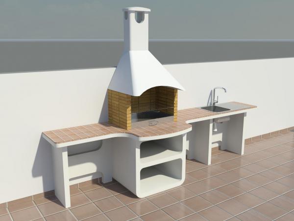 Barbacoa exterior + fregadero