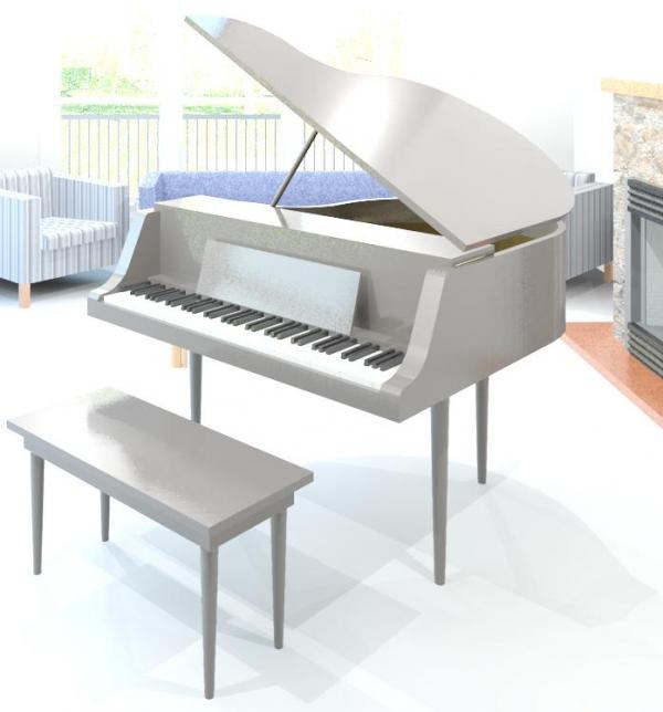 Baby Grand Piano (Revit 2015)