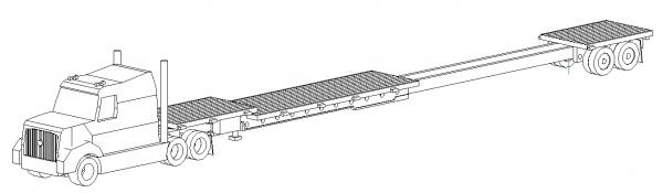 SemiTruck_Expandable Drop Deck Trailer_2 Axle(42-65ft)