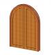 Double Round top Wood Door