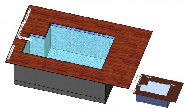 Swimming pool w/ adjustable terrace and size (parametric)