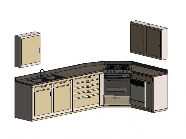 KITCHEN COUNTER WITH UPPER CABINETS