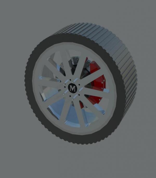 Wheel - rim and tire w rotor
