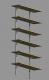 Wall mounted wooden shelves 4' width