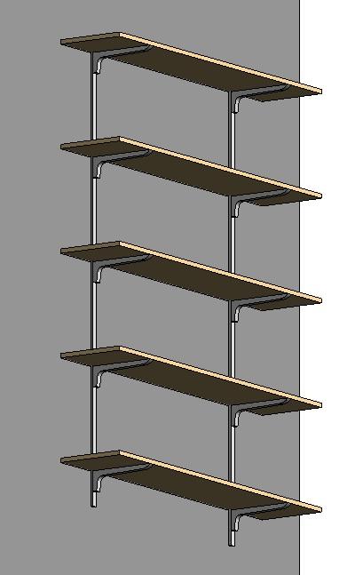 Wooden Wall mounted shelves 5' width