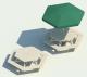 Hexagonal Picnic Table with Umbrella