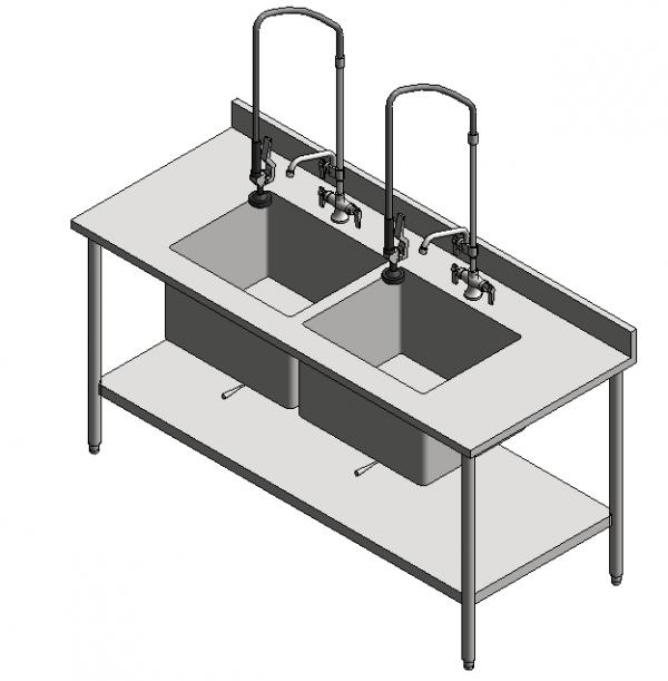 22 sink clean-up stainless steel 2-bowl