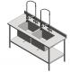 22 sink clean-up stainless steel 2-bowl