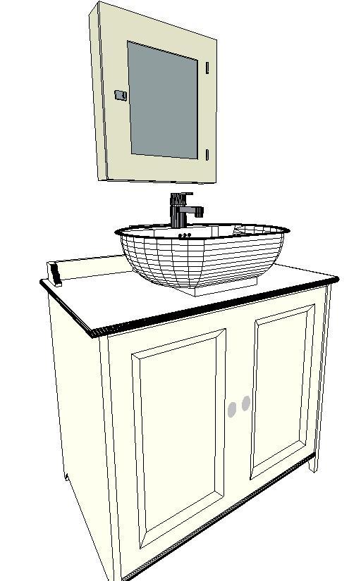 Sink with mirror