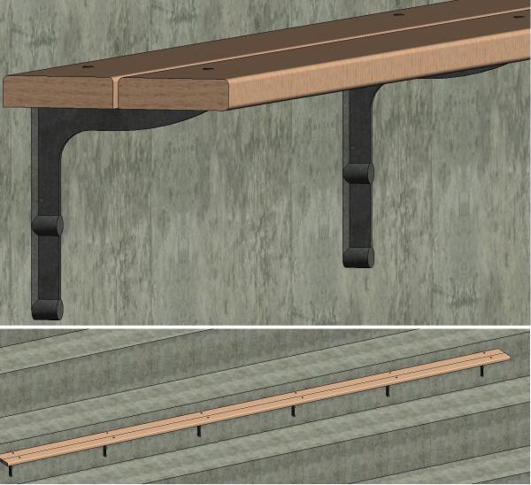 Wooden Stadium/ bleacher bench