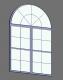 2-3060 Single Hung Divided Lite Mulled with 6030 Round Top Transom