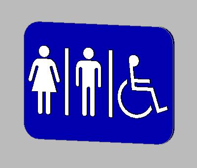 Bathroom sign - men, women, handicap