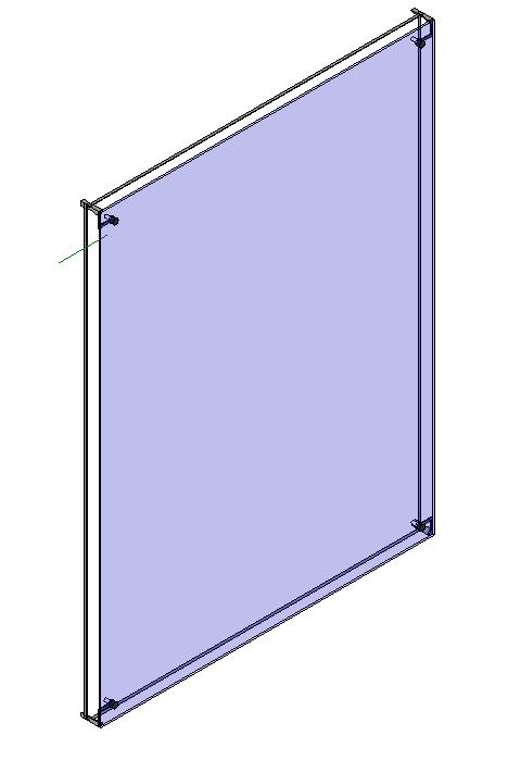 curtain wall panel with spider clamp