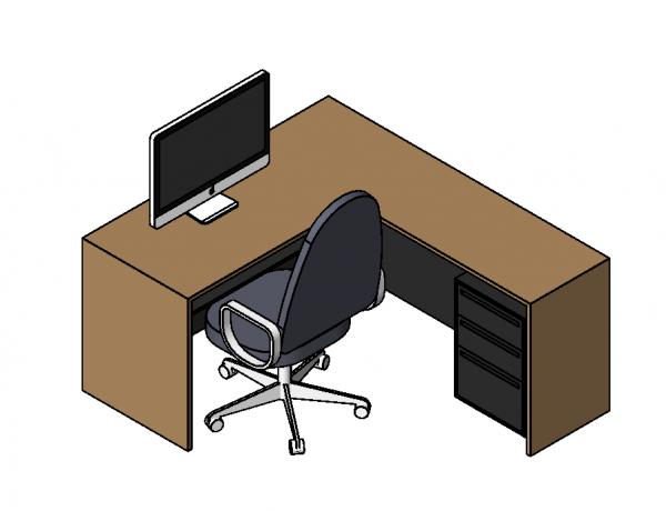 L-shaped office desk