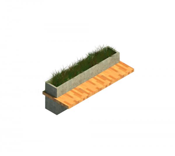 bench and planter