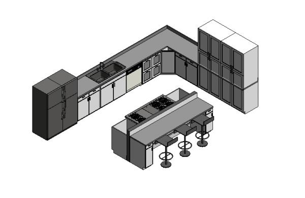L Shaped Kitchen w/ Island