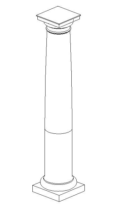 Classical Column w/ Entasis - Tuscan Order (Parametric)