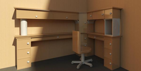 Computer corner desk w/ matching chair