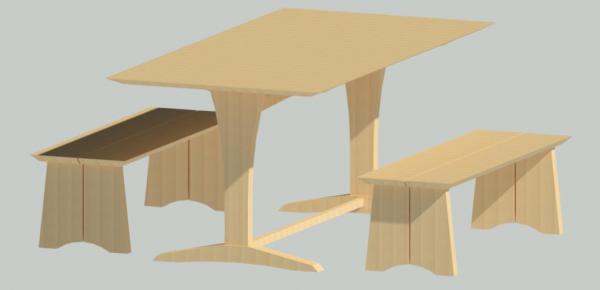 Trestle Table and Benchs