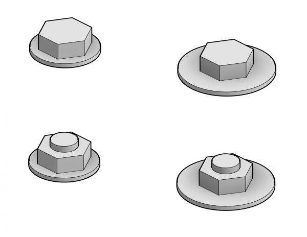 Parametric Hex Bolt Head, Thread and Nut
