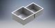 Double assymetrical undermount rectangular kitchen Sink stainless
