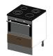Kitchen cabinet with oven and induction plate