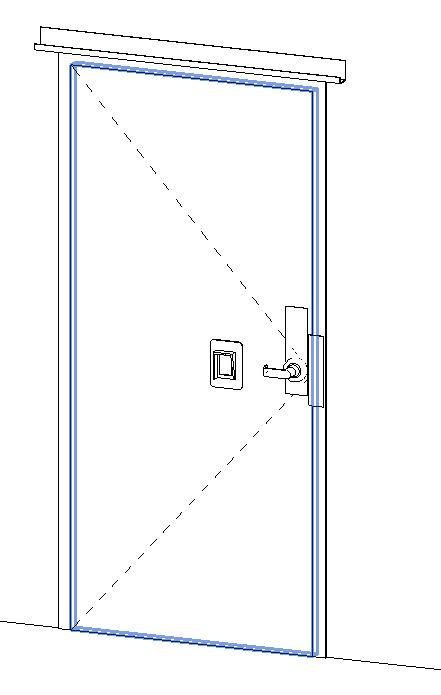 Door single flush w-lockset, drip edge, cypher lock