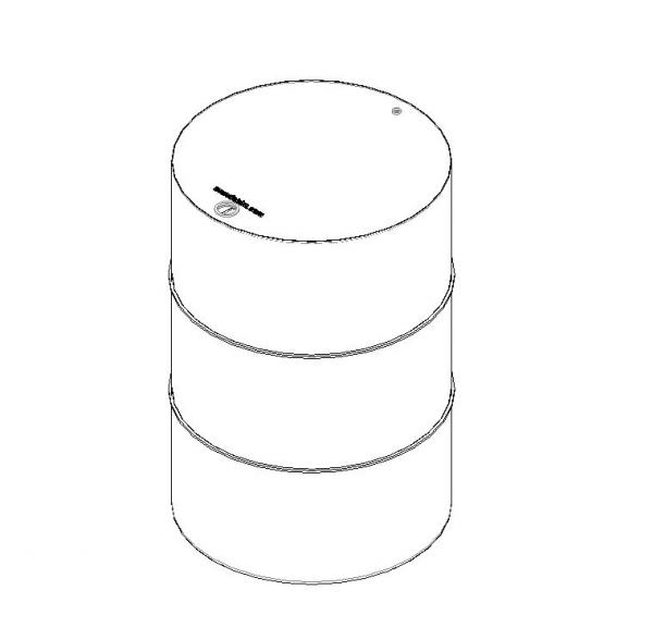 55 Gallon (200L) Drum with parametric lids