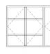 Upper cabinet double door glass on wall