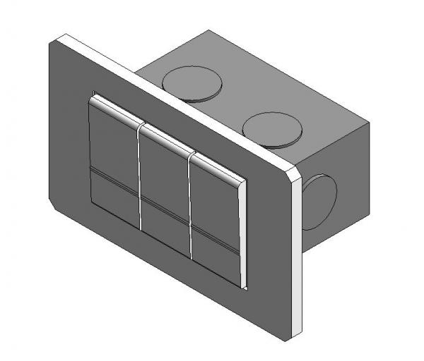 3-Gang Switch (2 Single Pole Switch; 1 3-Way Switch)