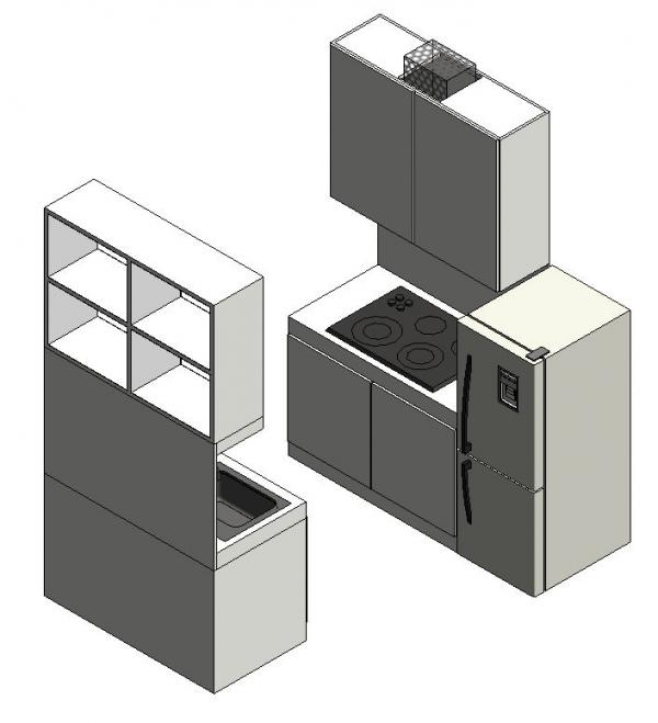 Kitchen Cabinet - Double Linear Type (1.770 m X 2.375 m)