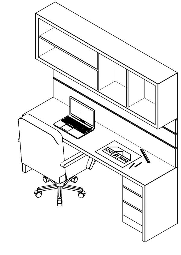 Office Table - Escritório- Escrivaninha - LED - REVIT 2019