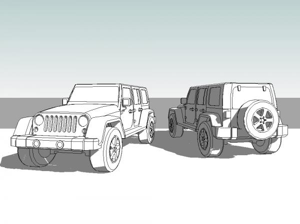 Jeep Wrangler Modeled in Revit. Car