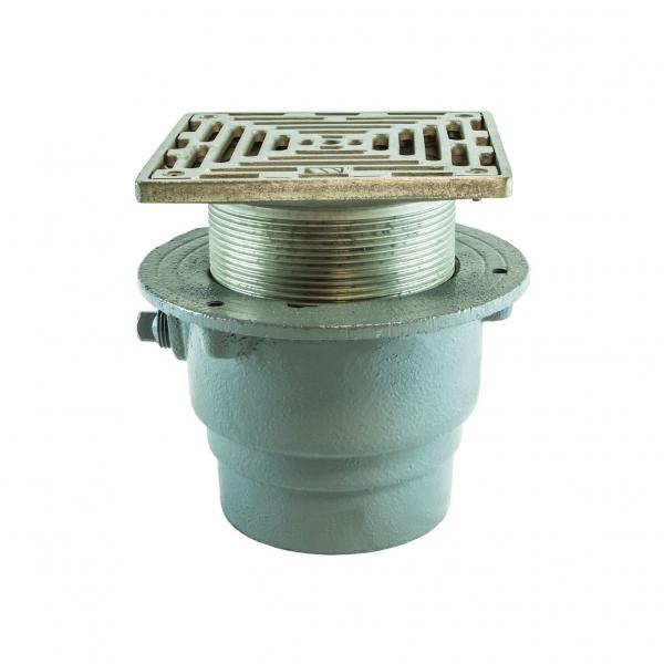 Floor Drain with Square Hinged Solid Cover - FD-200-VS